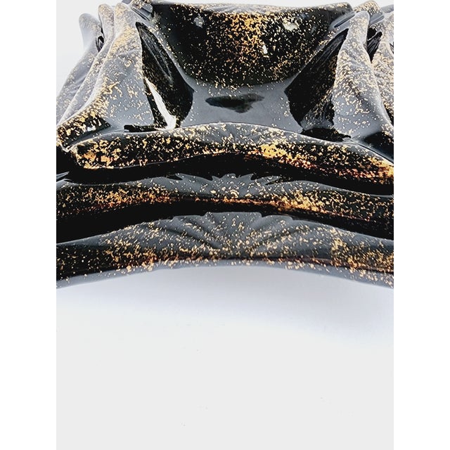 Ceramic Mid Century Modern 1950's Black & Gold Stackable Ashtrays -Set of 3 For Sale - Image 7 of 12