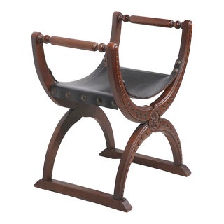 Gothic Revival Style Savonarola Chair Bench For Sale