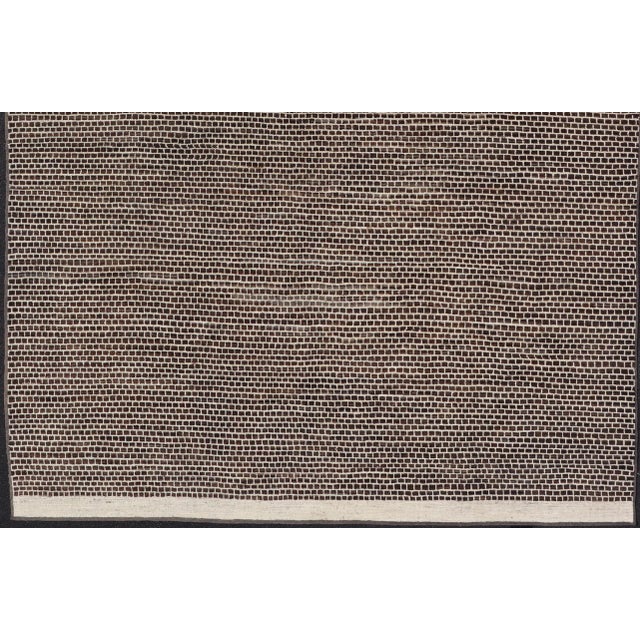Cream Modern Rug With Brick Design in Brown and Cream by Keivan Woven Arts 9'4 X 11'1 For Sale - Image 8 of 12