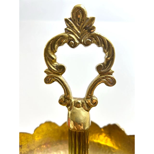 Vintage Art Nouveau Brass 3-Tiered Serving Piece For Sale - Image 10 of 11