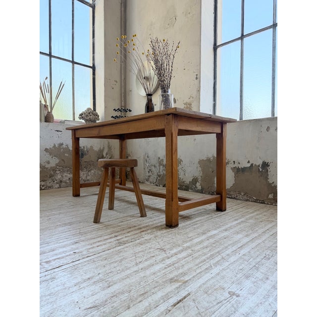 1970s Golden Oak Farmhouse Table, 1970s For Sale - Image 5 of 18