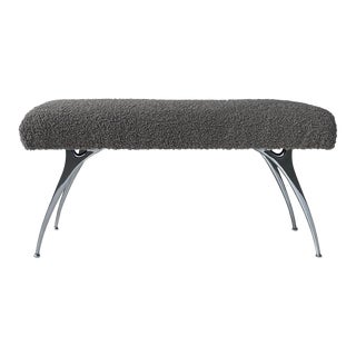 1960s Mid-Century Modern Boucle Upholstered Bench For Sale