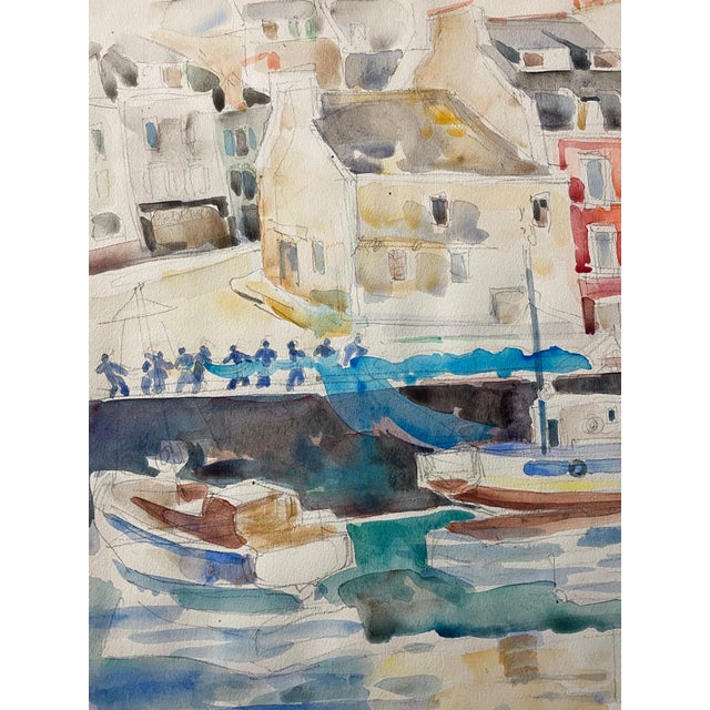 Moses Bagel BahelferPolish French Judaica Watercolor Gouache Painting Original Bauhaus Yiddish Art For Sale - Image 4 of 6