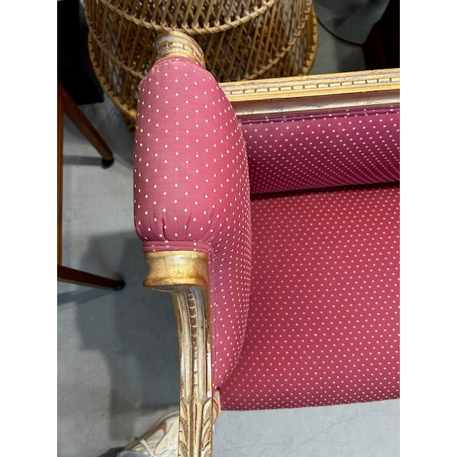 Late 20th Century Louis XVI Style Gold Gilt Bench Settee For Sale In West Palm - Image 6 of 11