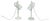 White Metal Table Lights by Rolf Krüger for Heinz Neuhaus Leuchten, 1970s, Set of 2 For Sale