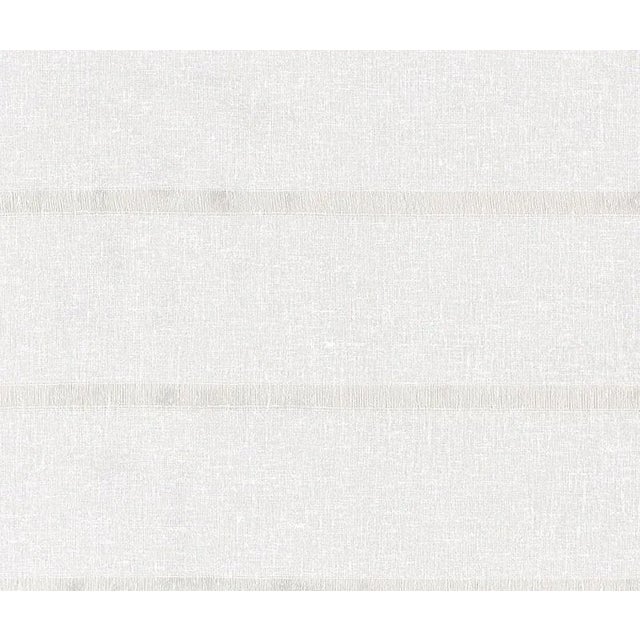 Sample - Schumacher Sophia Sheer Stripe Fabric in Snow For Sale