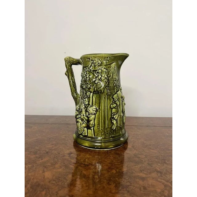 Edwardian Majolica Jug, 1900s For Sale - Image 9 of 9