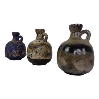 333 Fat Lava Ceramic Vases by Otto Gerharz for Ruscha, Germany, 1960s, Set of 3 For Sale