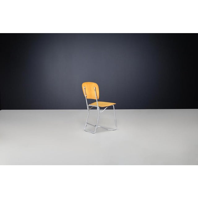 Aluflex Stackable Chairs attributed to Armin Wirth for Hans Zollinger Sohne, Switzerland, 1960s, Set of 6 For Sale - Image 9 of 13