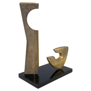 Italian Artist, Brutalist Style Sculpture, 1982, Brass