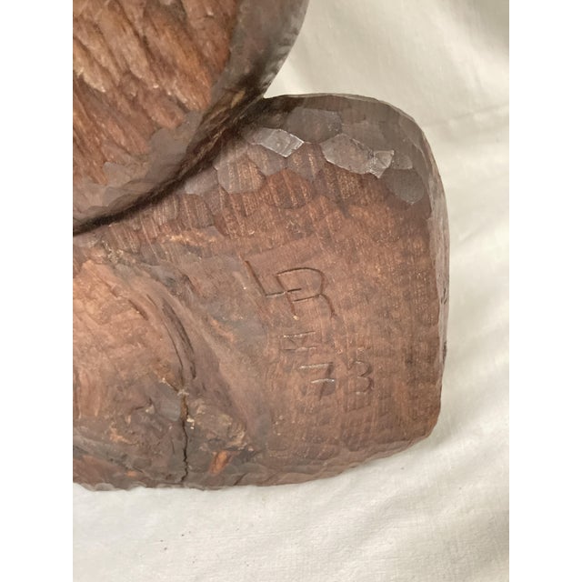 1970s Face Sculpture, 1973, Wood For Sale - Image 5 of 10