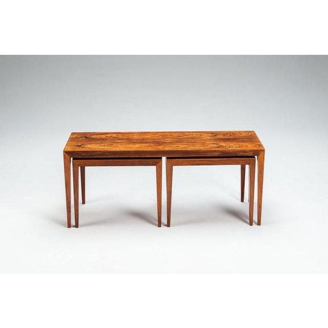 1960s Large Nesting Tables in Santos Rosewood by Severin Hansen for Haslev, Denmark, 1960, Set of 3 For Sale - Image 5 of 13