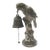 Mid 20th Century Vintage Ornate Metal Tabletop Perched Bird Bell For Sale