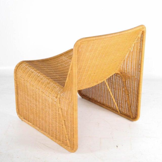 Set of Wicker Chair and Ottoman, 1970s For Sale - Image 9 of 15