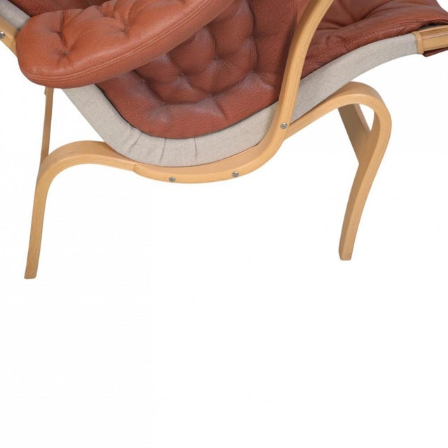 Brown Vintage Stud Chair in Cognac Leather by Bruno Mathson, 1990s For Sale - Image 8 of 16