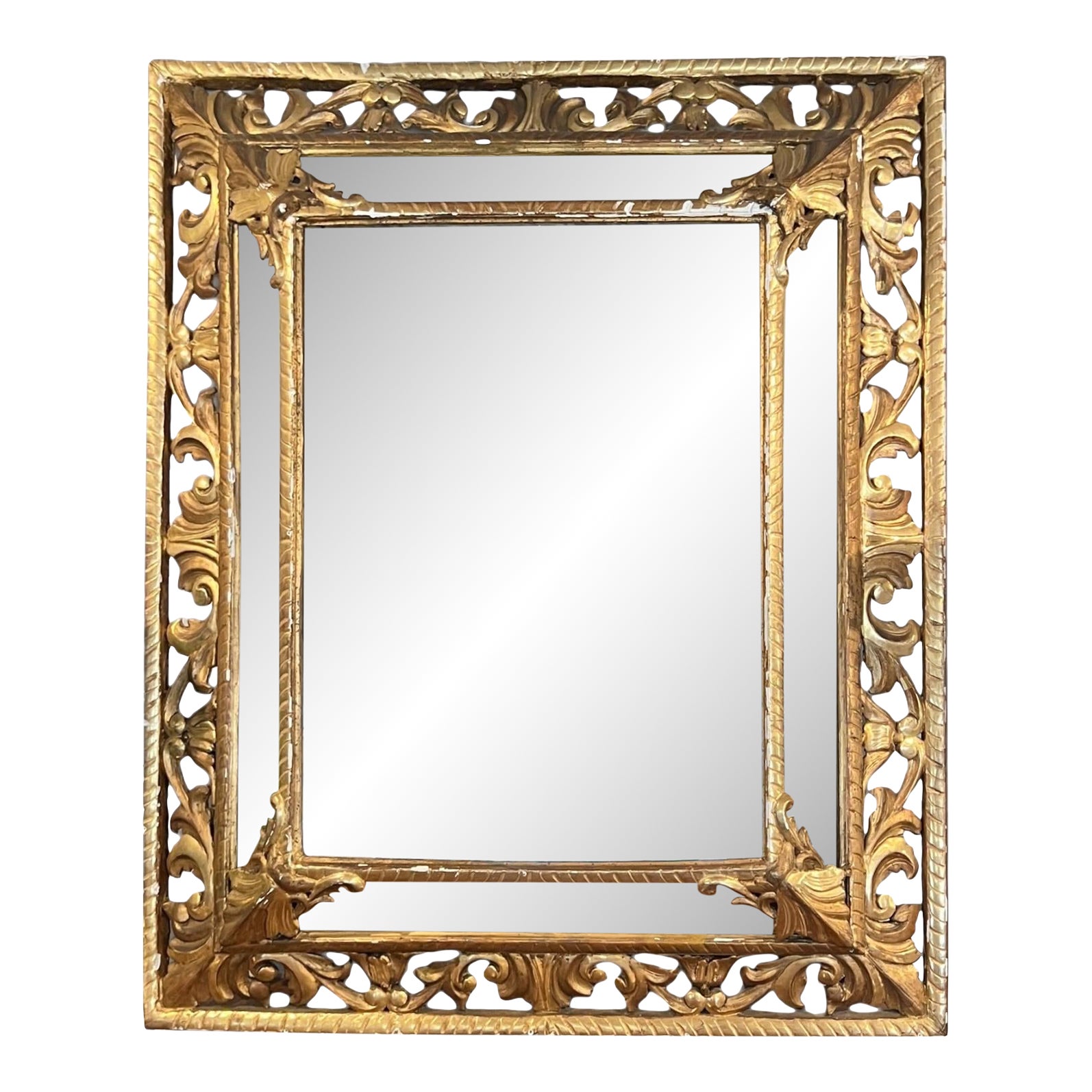 19th Century Louis XVI Gilded Antique Mirror (Double Glass) | Chairish