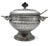 Large, heavy pewter soup tureen/tureen with side handles, matching lid, and ladle. Made by Pewter Mastad, Norway. The...