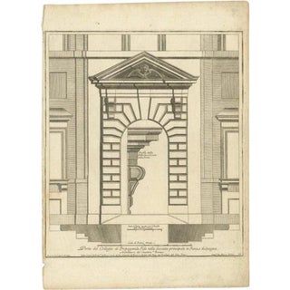 Domenico de' Rossi, Palazzo di Propaganda Fide, 1710s, Paper For Sale