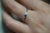 Blue 1/3 Ctw Natural Blue and White Diamond Curved Three Stone 14k White Gold Ring Size 6.25 For Sale - Image 8 of 8