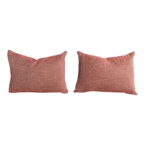 Custom Decorator Chenille Chevron Missoni Style Lumbar Pillows- A Pair