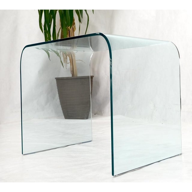 Mid 20th Century Italian Mid 20th Century Bent Glass End Table Stand For Sale - Image 5 of 13