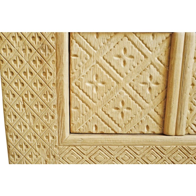 Vintage Long Carved Mongolian Cabinet Credenza For Sale - Image 11 of 11