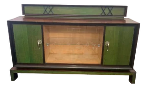 Art Deco Rosewood Green Sideboard, 1930s