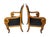Wood Antique 19th C Biedermeier Armchairs in Walnut & Black Boucle - A Pair For Sale - Image 7 of 11