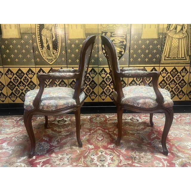 Set of Louis Xv Style Oak Armchairs For Sale - Image 3 of 7