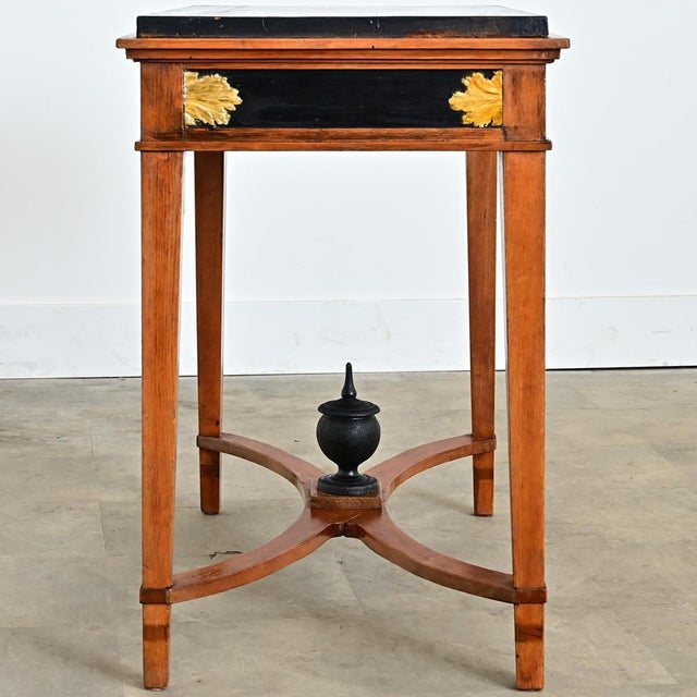 Black Swedish 19th Century Biedermeier Console – Center Table For Sale - Image 8 of 12