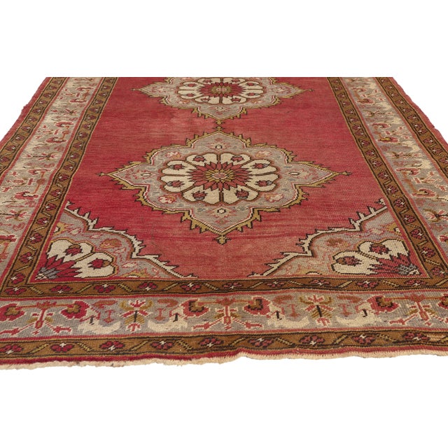 Vintage Turkish Oushak Rug, 04'11 X 10'08 For Sale - Image 4 of 10