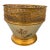 Vintage Hand-Painted Toleware Cache-Pot With Gilt Reticulated Gallery For Sale