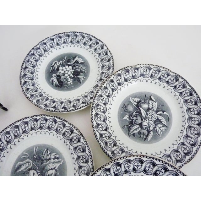 Earthenware Dessert Plates with Fruit Decoration from HB Choisy Le Roi, 19th Century, Set of 10 For Sale - Image 4 of 11