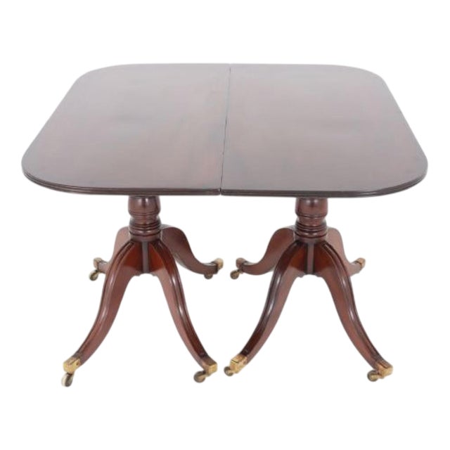 Regency Mahogany Dining Table with Two Pedestals, 1810s For Sale