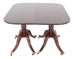 Regency Mahogany Dining Table with Two Pedestals, 1810s