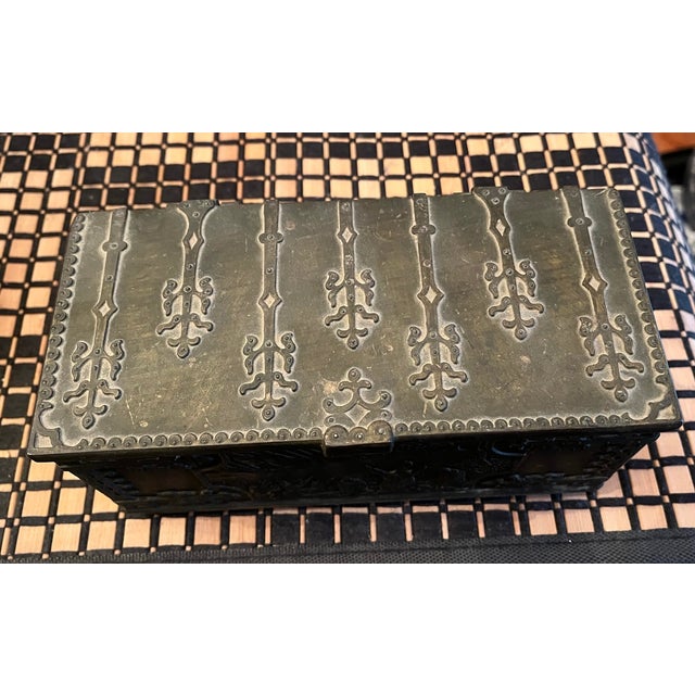 Wood Antique Bronze Box Commemorating the Battle of Lyndanisse Denmark For Sale - Image 7 of 18