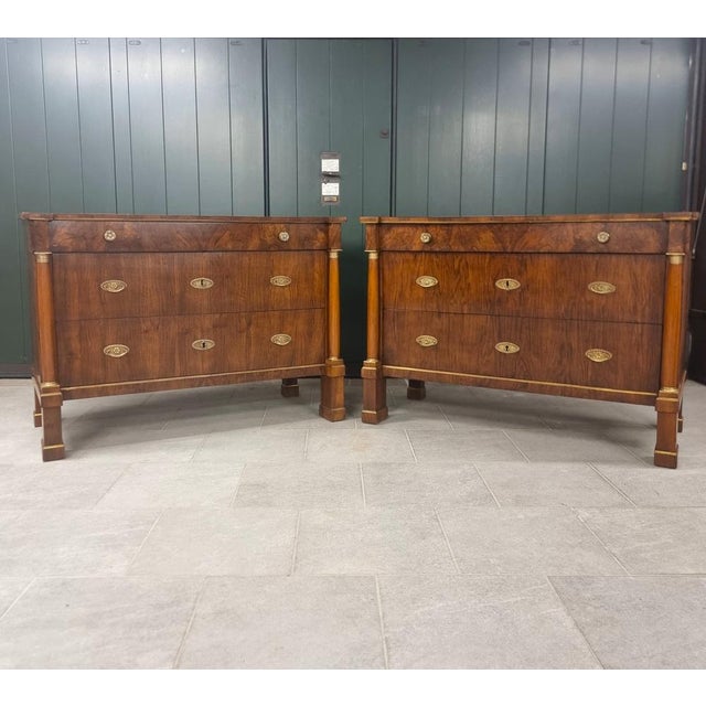 Empire Chests of Drawers in Walnut and High-Class Briar, 1810, Set of 2 For Sale - Image 11 of 14