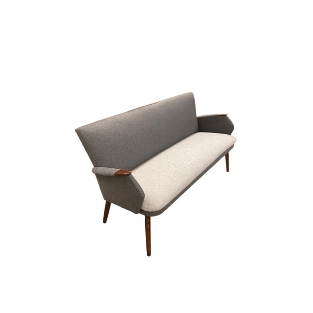 Danish Sofa and Armchairs in Gray Wool Fabric, 1960s, Set of 3 For Sale - Image 9 of 18