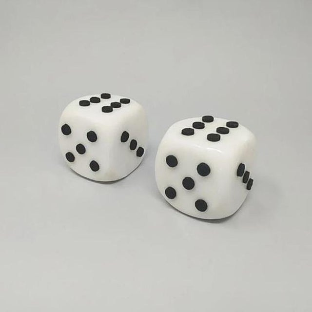 Mid-Century Modern Big Italian Marble Dice, Italy, 1970, Set of 2 For Sale - Image 3 of 7