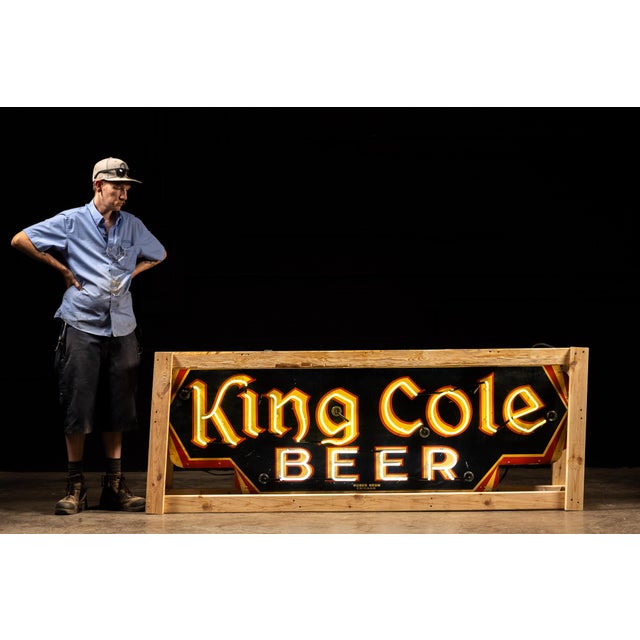 c. 1930s; King Cole Breweries, Inc. - Chicago Heights, IL Illuminated tin neon sign advertising King Cole Beer, originally...