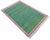 Handmade Cotton Area Rug Vegetable Dyed Green With Raspberry Pink Bordered Dhurrie - 5'x7' For Sale - Image 11 of 11