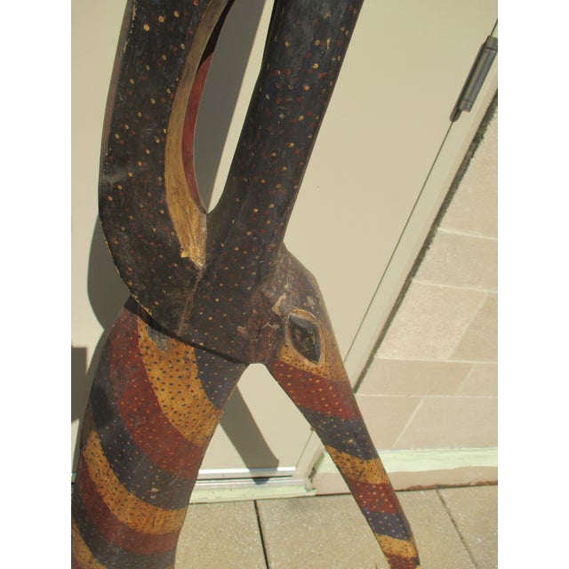 Auburn Massive Kurumba Adone' Antelope Mask 76" Tall For Sale - Image 8 of 8