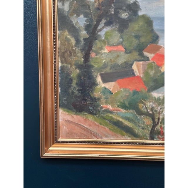 Bernhard Önstad, Coastal Village, 1960s, Oil on Panel, Framed For Sale - Image 6 of 16