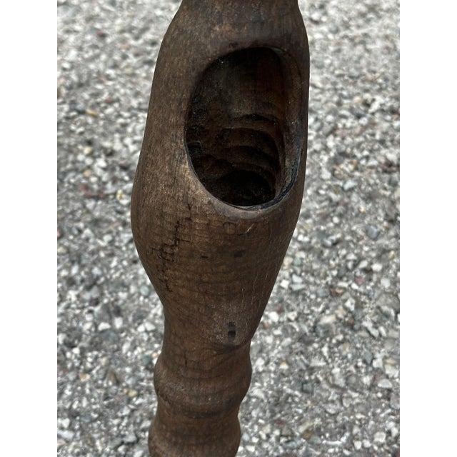 Brown Sculptural Tripod Stool by Gabriel Lucas, Brittany, 1970 For Sale - Image 8 of 18