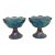 Indiana Carnival Glass Harvest Grape Blue Iridescent Candle Holders a Pair For Sale