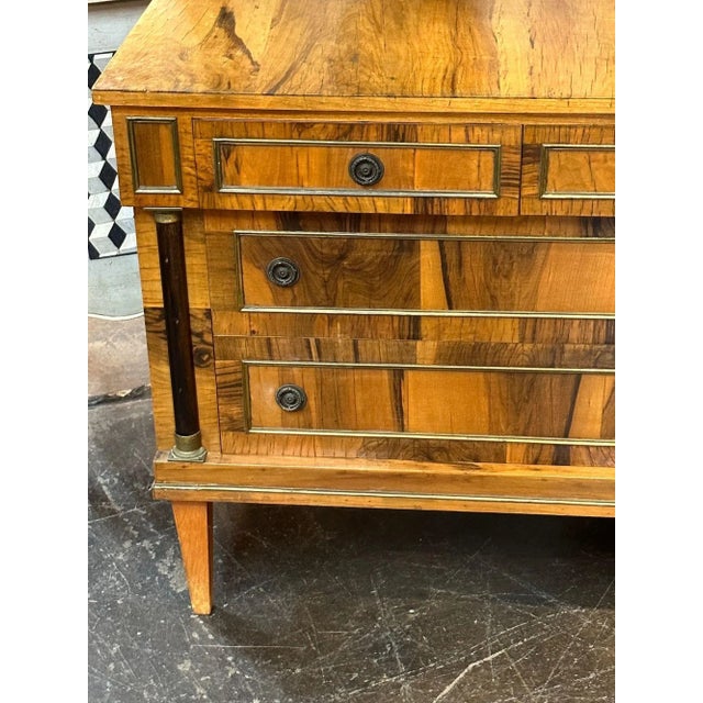 Traditional Mid-Century Italian Empire Style Walnut Chest For Sale - Image 3 of 10