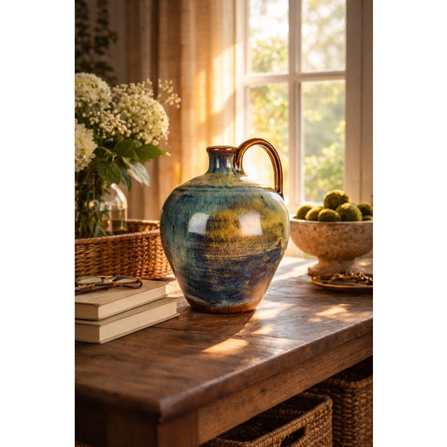 1982 Signed Studio Pottery Jug – Teague (w.d.g.) – Glazed Stoneware For Sale - Image 11 of 11