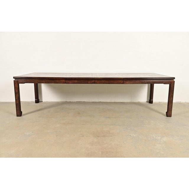 A gorgeous mid-century Hollywood Regency Chinoiserie extension dining table By Mario Buatta for John Widdicomb USA, Circa...