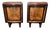 Italian Art Deco Style Bedside Tables in Burl Walnut, 1940s, Set of 2 For Sale