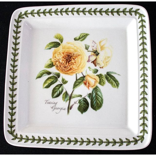 1980s Portmeirion Botanic Garden Square Dinner Plate - Teasing Georgia For Sale In Las Vegas - Image 6 of 6